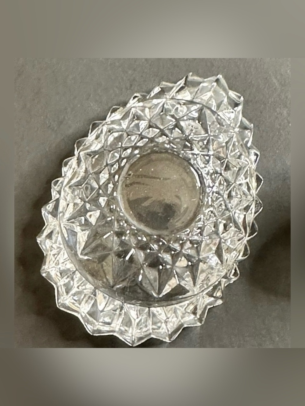 Hofbauer Byrdes Crystal Egg Trinket Box Base Teardrop Ring Catchall Vanity Dish - Picture 5 of 5